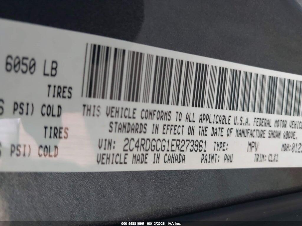 2C4RDGCG1ER273961 2014 DODGE GRAND CARAVAN photo no. 9