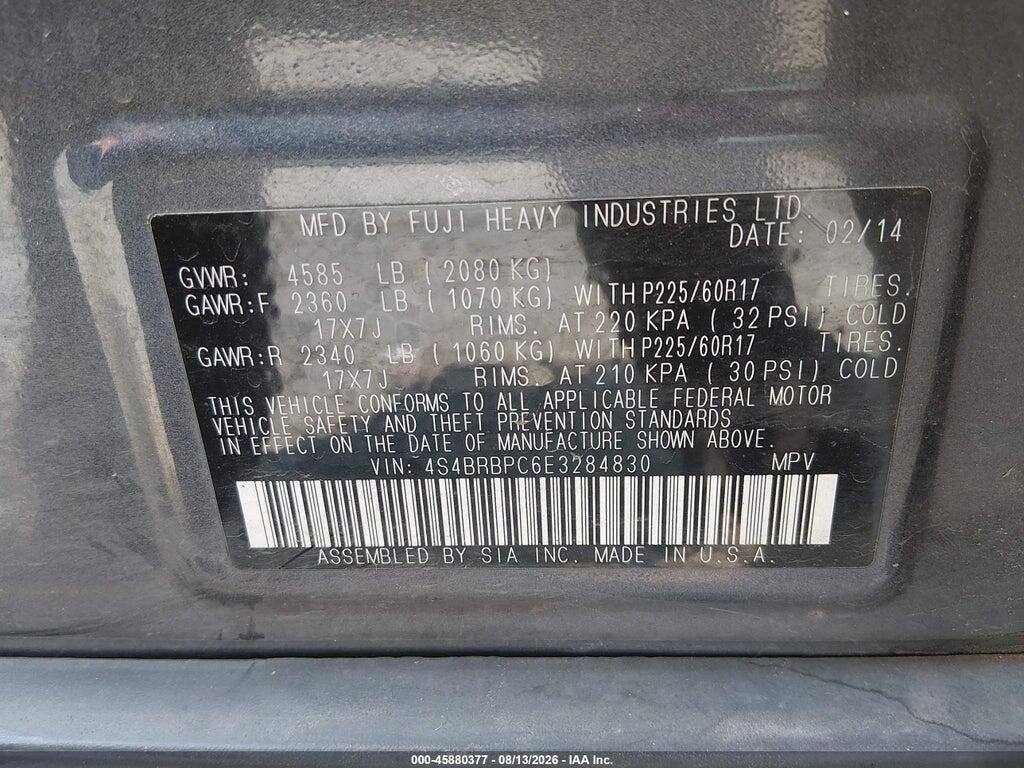 4S4BRBPC6E3284830 2014 SUBARU OUTBACK photo no. 9
