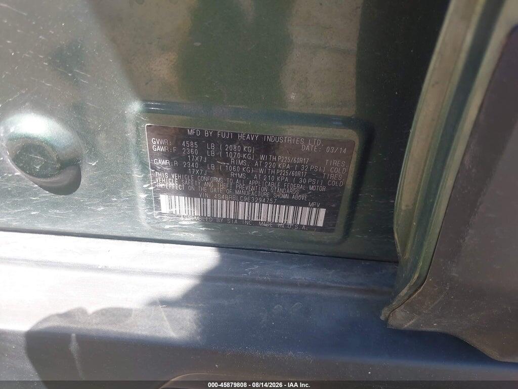 4S4BRBLC9E3294757 2014 SUBARU OUTBACK photo no. 9