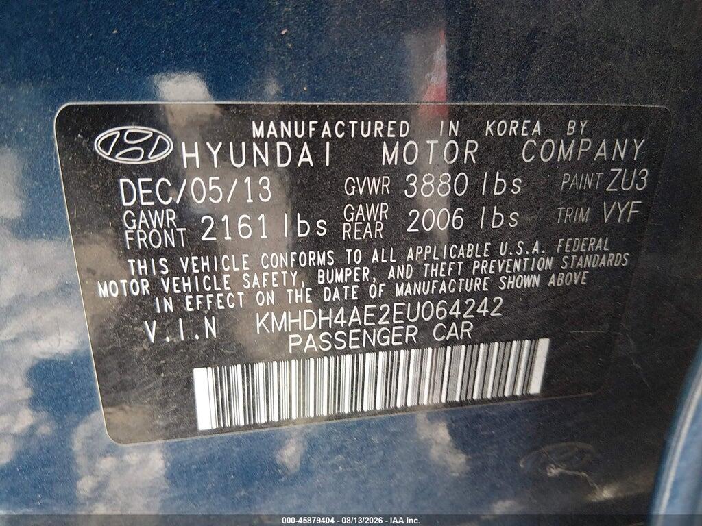 KMHDH4AE2EU064242 2014 HYUNDAI ELANTRA photo no. 9