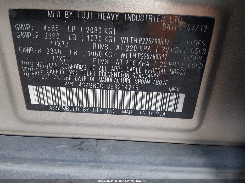 4S4BRCCC3E3214276 2014 SUBARU OUTBACK photo no. 9