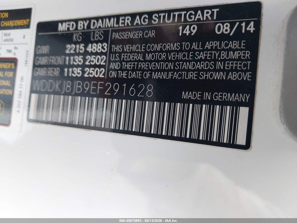 WDDKJ8JB9EF291628 2014 MERCEDES-BENZ E 350 photo no. 9