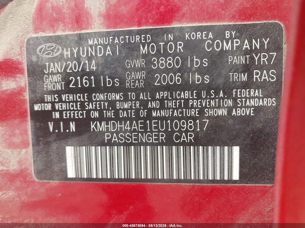 KMHDH4AE1EU109817 2014 HYUNDAI ELANTRA photo no. 9