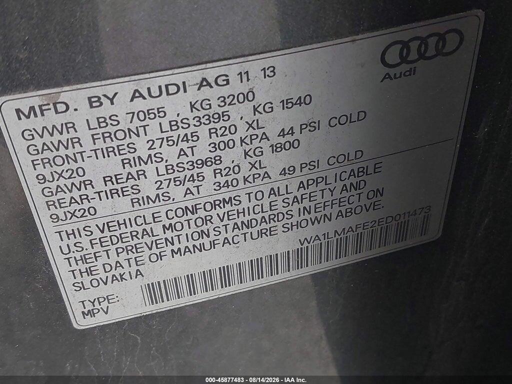 WA1LMAFE2ED011473 2014 AUDI Q7 photo no. 9