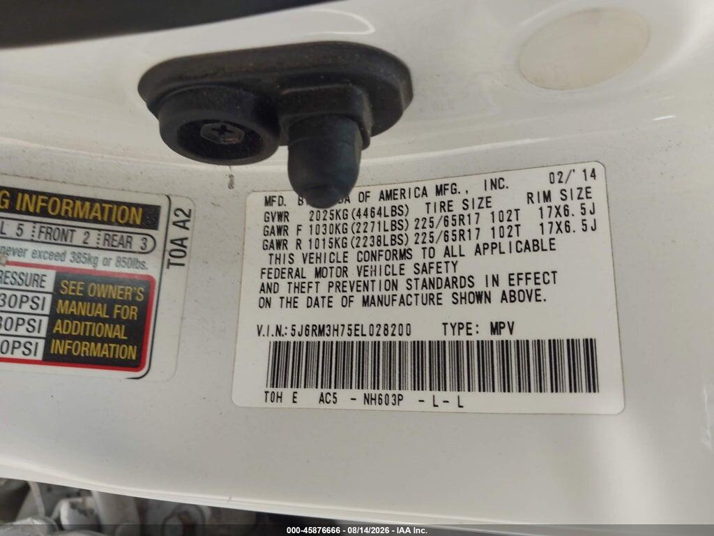 5J6RM3H75EL028200 2014 HONDA CR-V photo no. 9