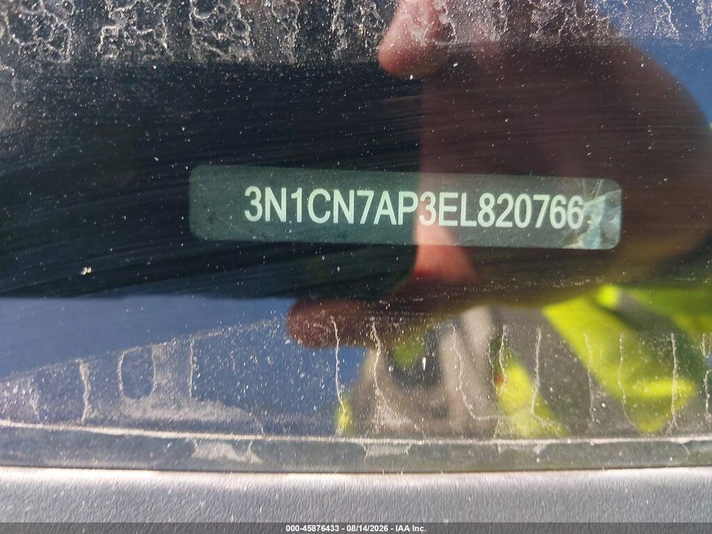 3N1CN7AP3EL820766 2014 NISSAN VERSA photo no. 9