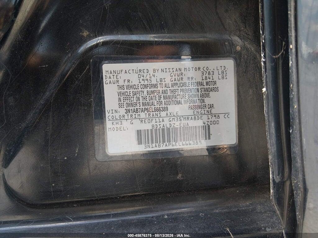 3N1AB7AP6EL666389 2014 NISSAN SENTRA photo no. 9