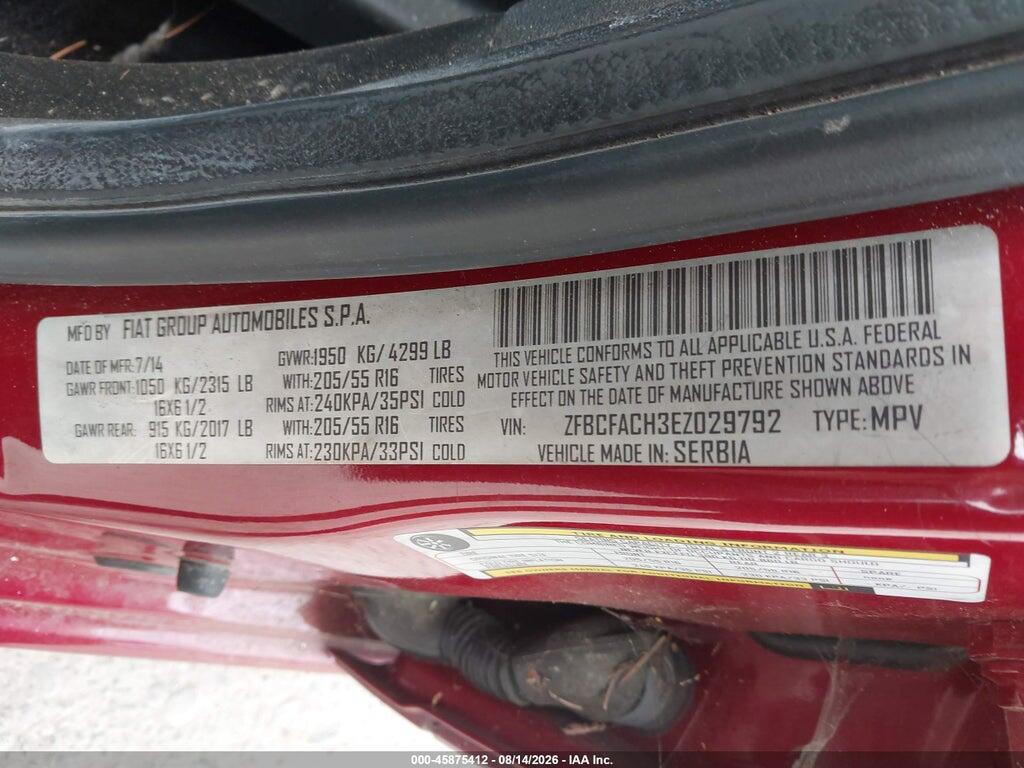 ZFBCFACH3EZ029792 2014 FIAT 500L photo no. 9