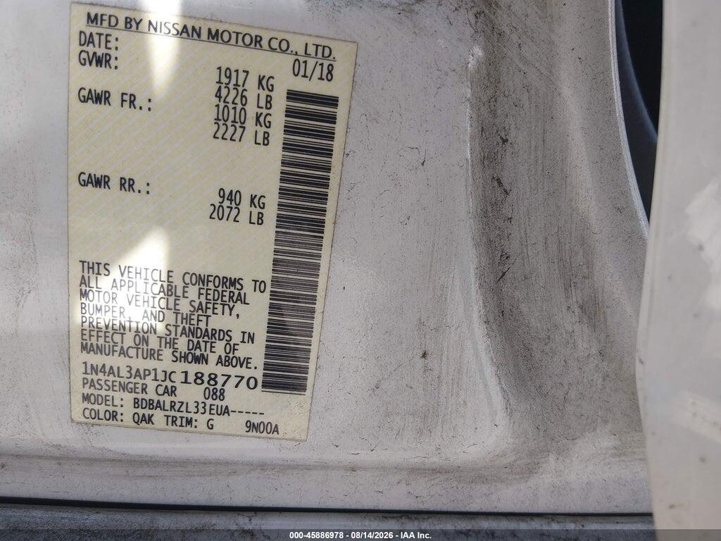 1N4AL3AP1JC188770 2018 NISSAN ALTIMA photo no. 9