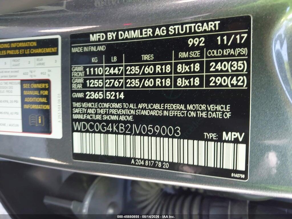 WDC0G4KB2JV059003 2018 MERCEDES-BENZ GLC 300 photo no. 9