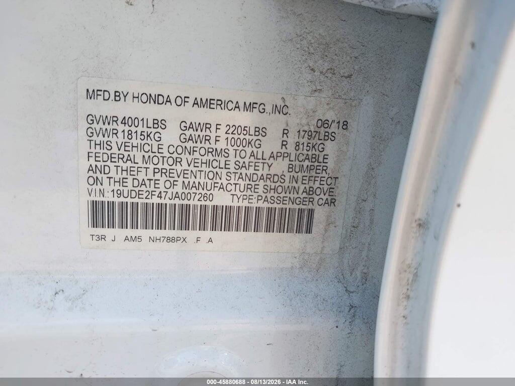 19UDE2F47JA007260 2018 ACURA ILX photo no. 9