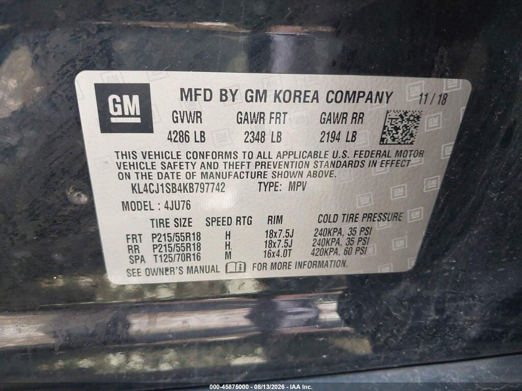 KL4CJ1SB4KB797742 2019 BUICK ENCORE photo no. 9