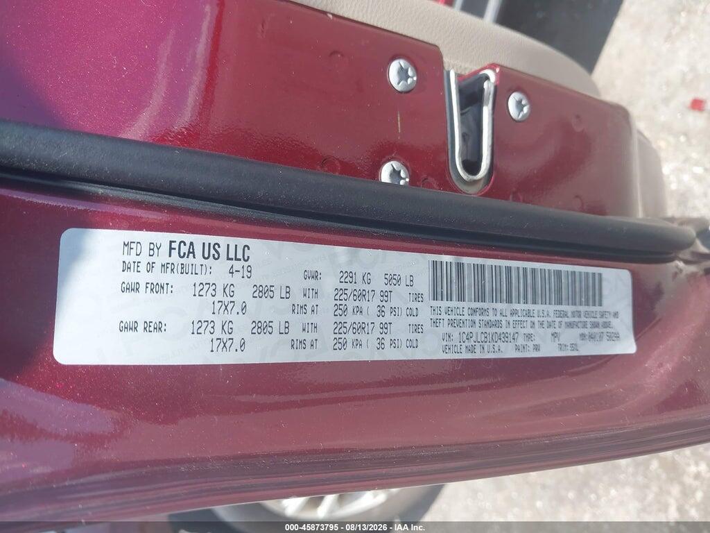1C4PJLCB1KD439147 2019 JEEP CHEROKEE photo no. 9