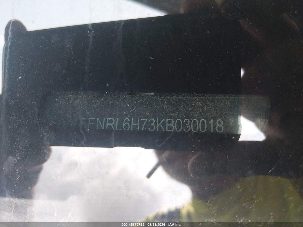 5FNRL6H73KB030018 2019 HONDA ODYSSEY photo no. 8