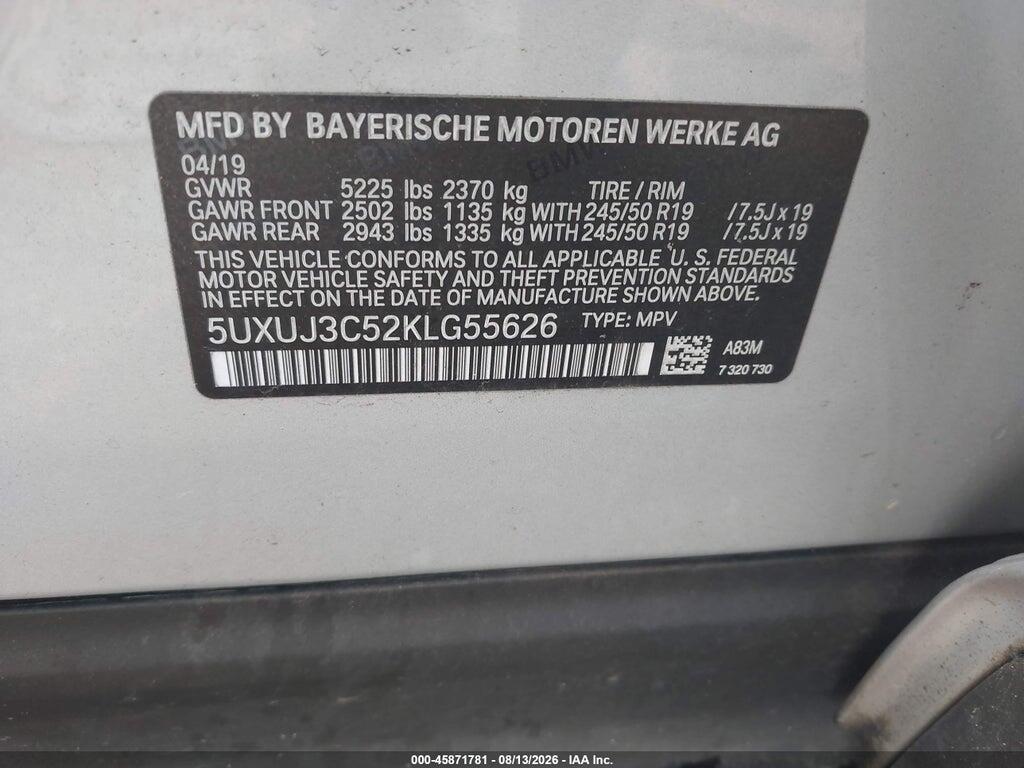 5UXUJ3C52KLG55626 2019 BMW X4 photo no. 9