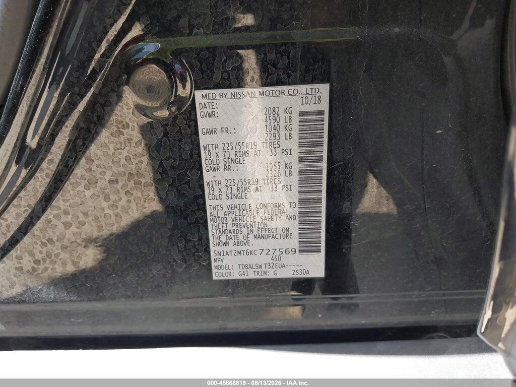 5N1AT2MT6KC727569 2019 NISSAN ROGUE photo no. 9
