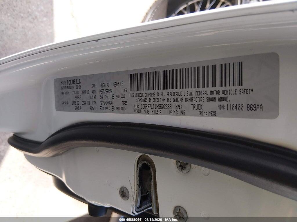 1C6RR7LT1HS602389 2017 RAM 1500 photo no. 9