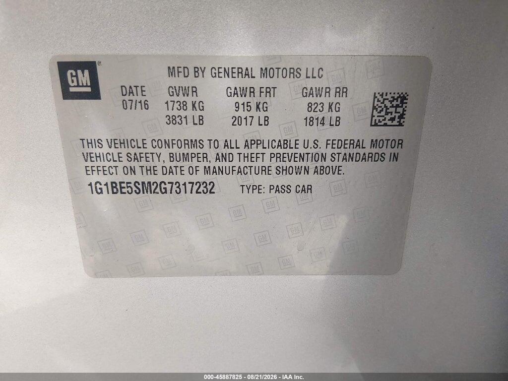1G1BE5SM2G7317232 2016 CHEVROLET CRUZE photo no. 9