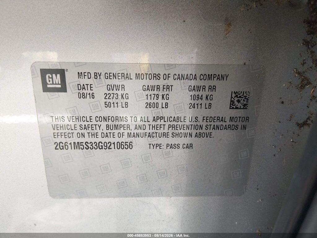 2G61M5S33G9210656 2016 CADILLAC XTS photo no. 9