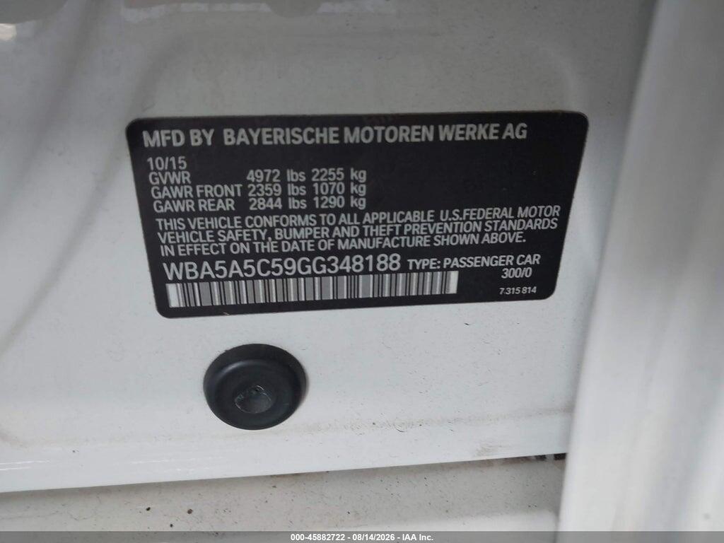 WBA5A5C59GG348188 2016 BMW 528I photo no. 9