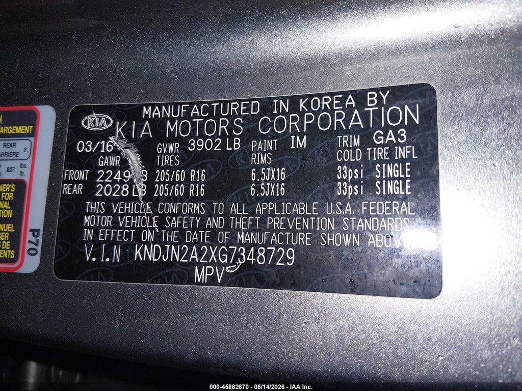 KNDJN2A2XG7348729 2016 KIA SOUL photo no. 9