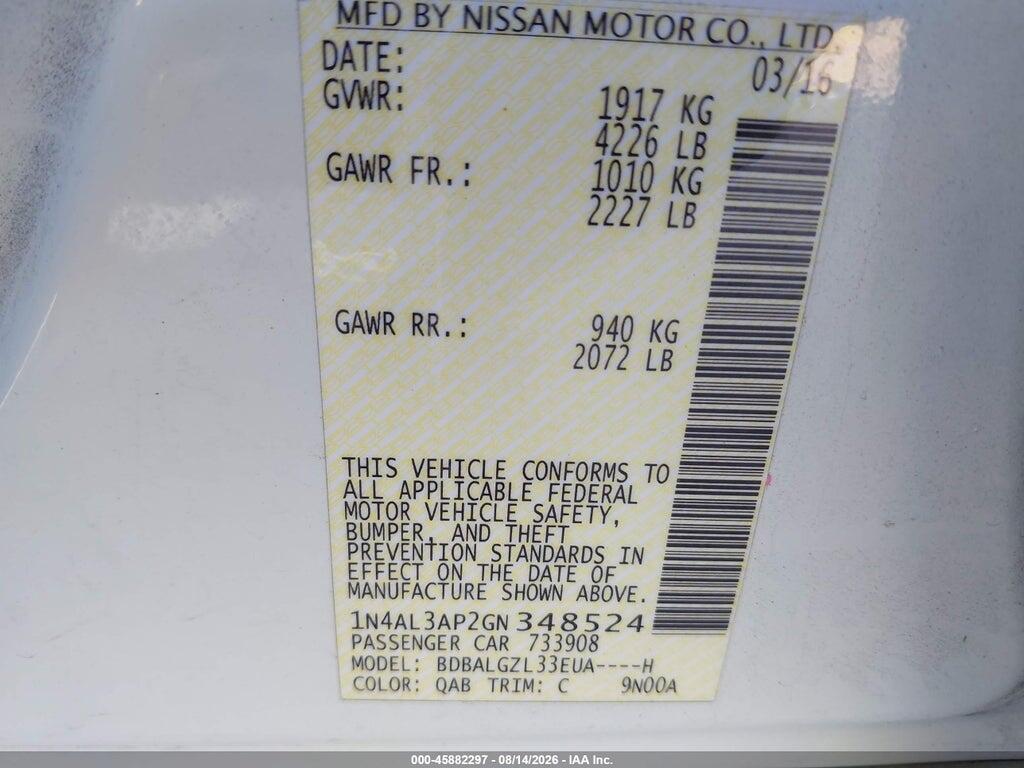 1N4AL3AP2GN348524 2016 NISSAN ALTIMA photo no. 9