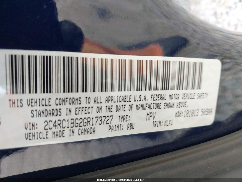 2C4RC1BG2GR173727 2016 CHRYSLER TOWN & COUNTRY photo no. 9
