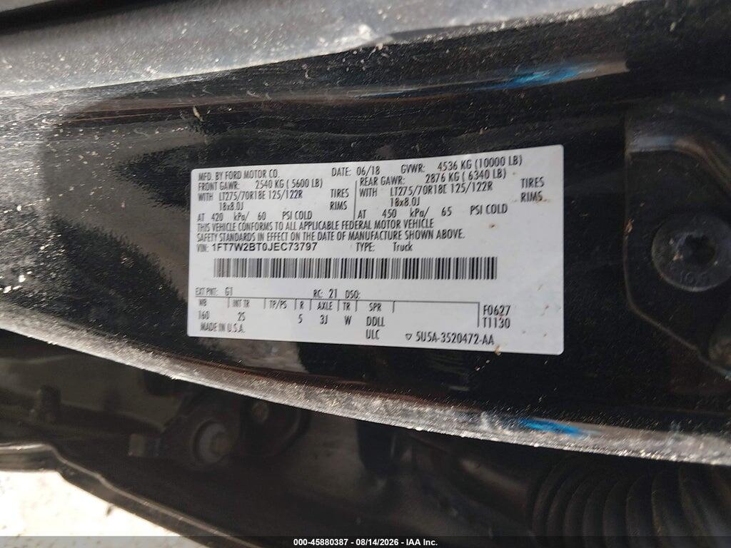 1FT7W2BT0JEC73797 2018 FORD F-250 photo no. 9
