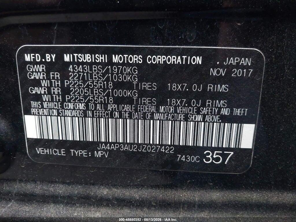 JA4AP3AU2JZ027422 2018 MITSUBISHI OUTLANDER SPORT photo no. 9