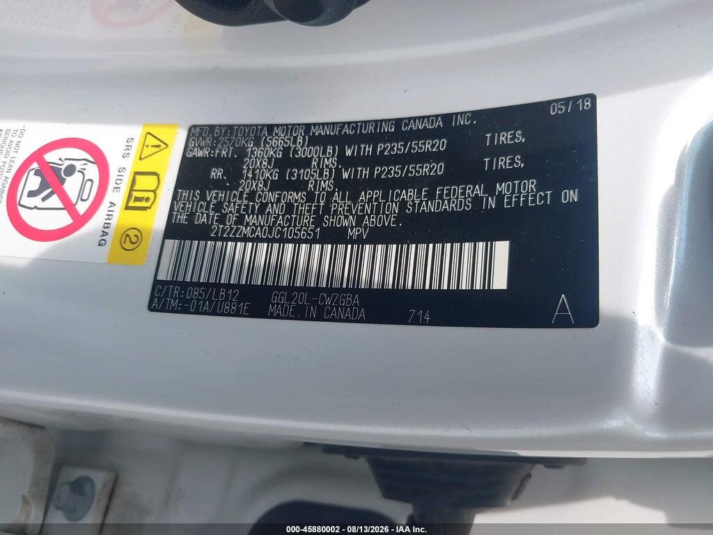 2T2ZZMCA0JC105651 2018 LEXUS RX 350 photo no. 9