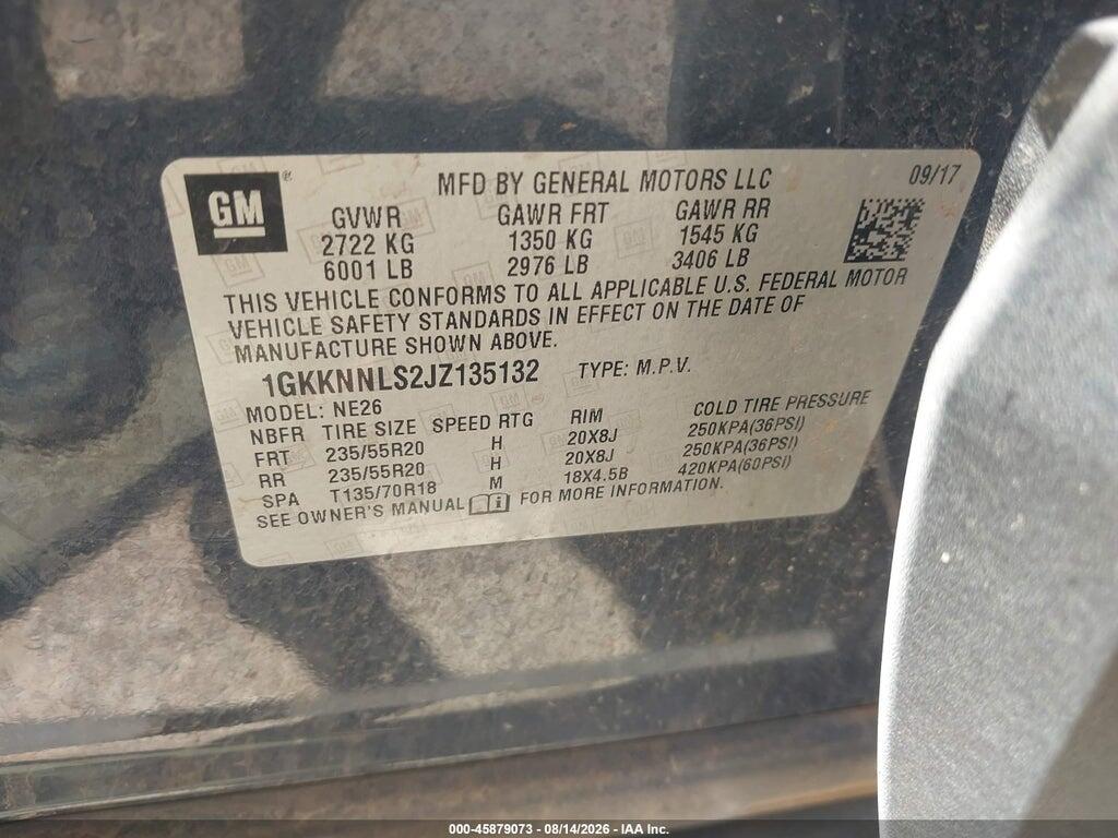 1GKKNNLS2JZ135132 2018 GMC ACADIA photo no. 9