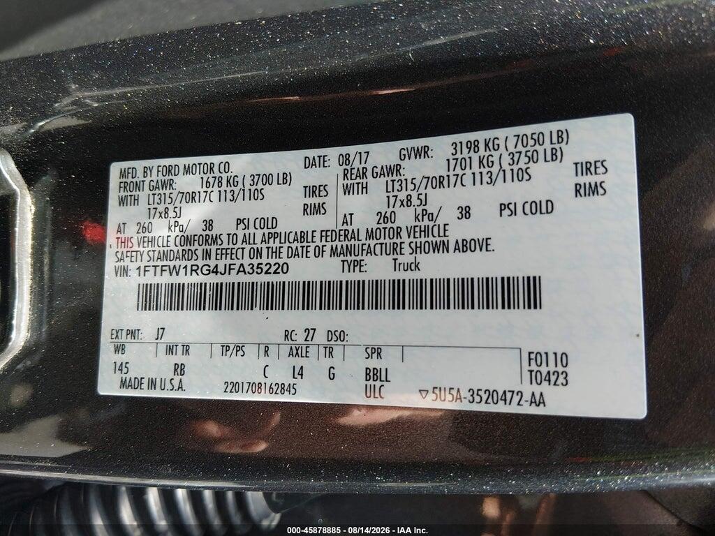 1FTFW1RG4JFA35220 2018 FORD F-150 photo no. 9
