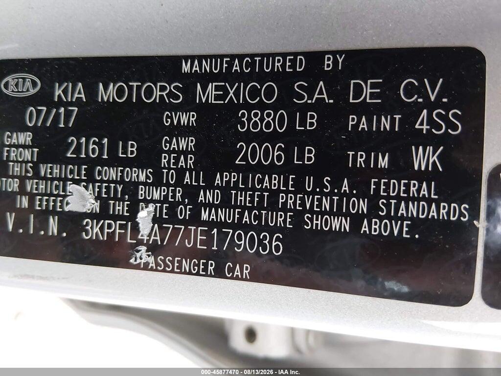 3KPFL4A77JE179036 2018 KIA FORTE photo no. 9