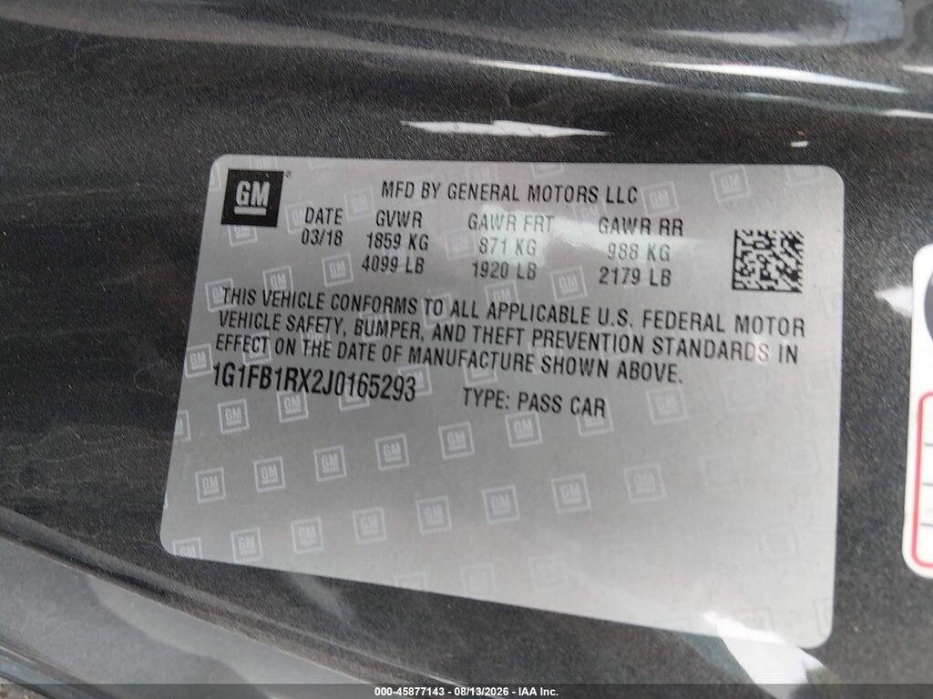 1G1FB1RX2J0165293 2018 CHEVROLET CAMARO photo no. 9