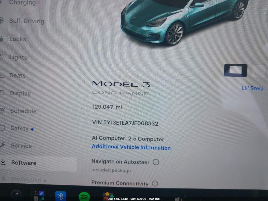 5YJ3E1EA7JF008332 2018 TESLA MODEL 3 photo no. 7