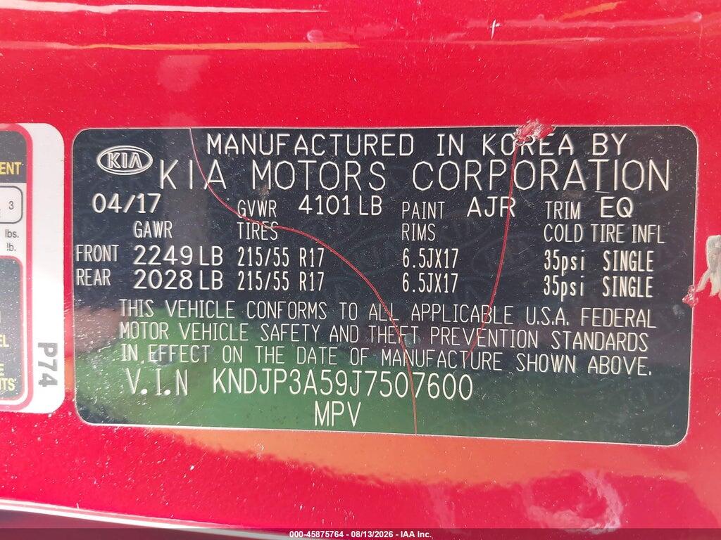 KNDJP3A59J7507600 2018 KIA SOUL photo no. 9