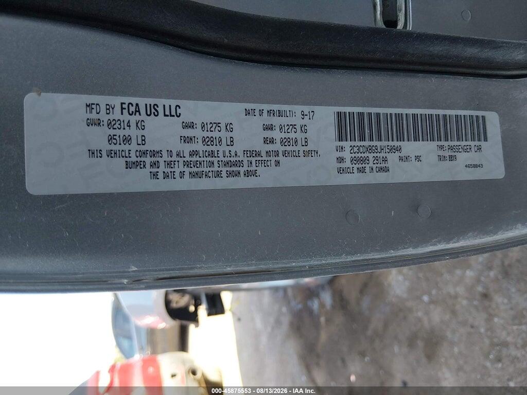 2C3CDXBG9JH150940 2018 DODGE CHARGER photo no. 9