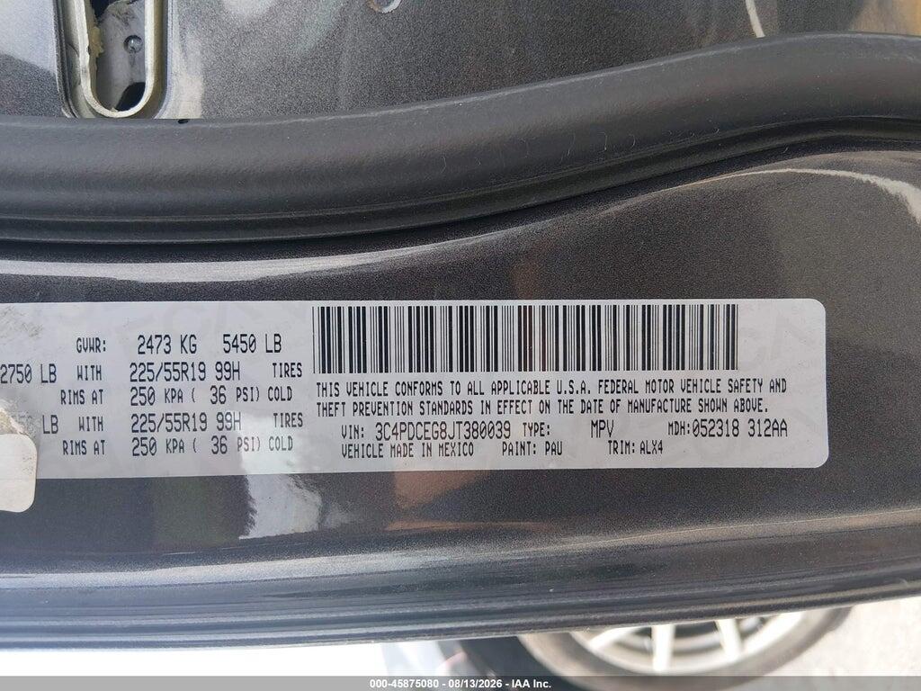 3C4PDCEG8JT380039 2018 DODGE JOURNEY photo no. 9