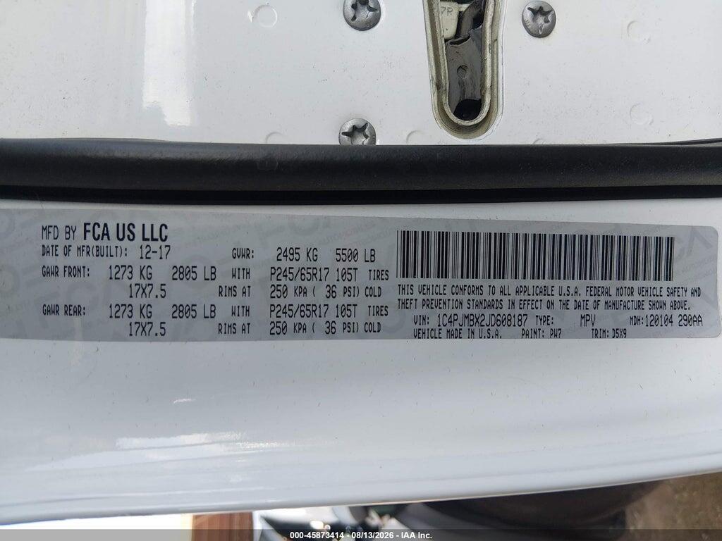 1C4PJMBX2JD608187 2018 JEEP CHEROKEE photo no. 9