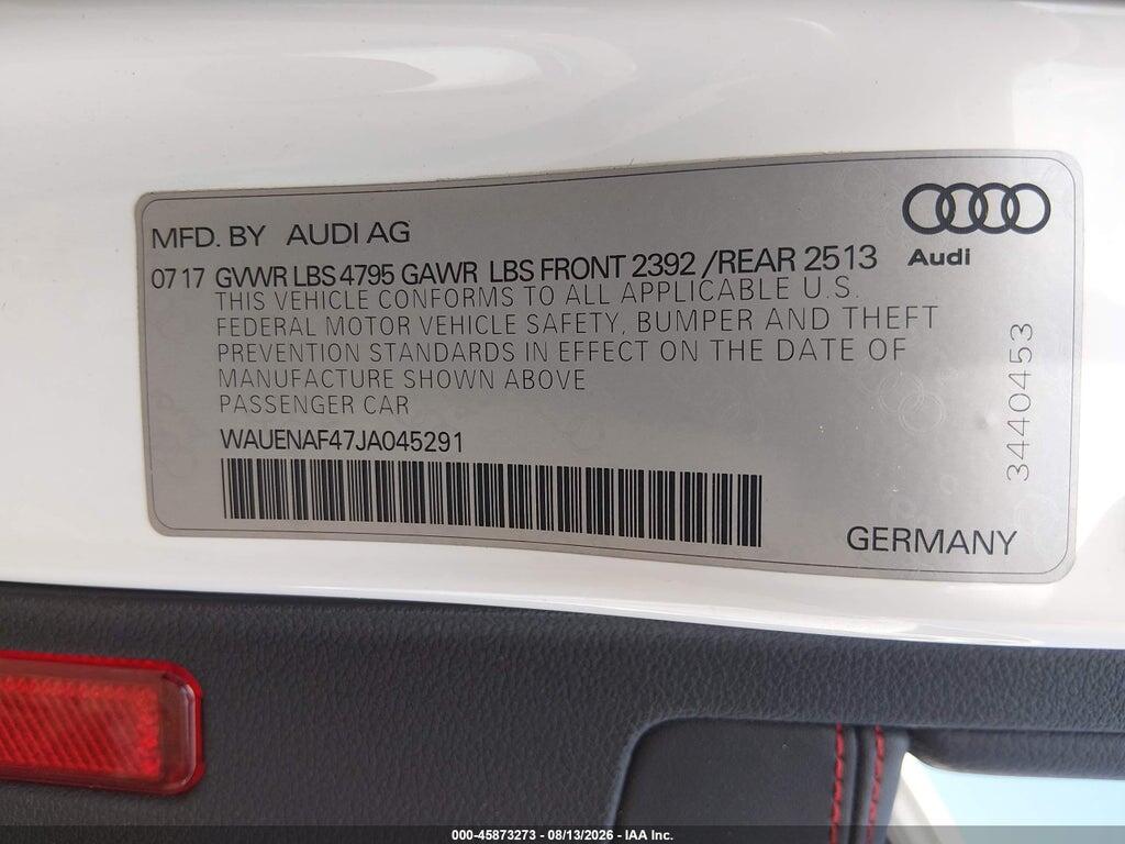 WAUENAF47JA045291 2018 AUDI A4 photo no. 9