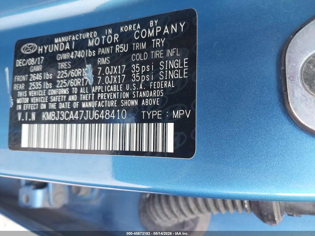 KM8J3CA47JU648410 2018 HYUNDAI TUCSON photo no. 9