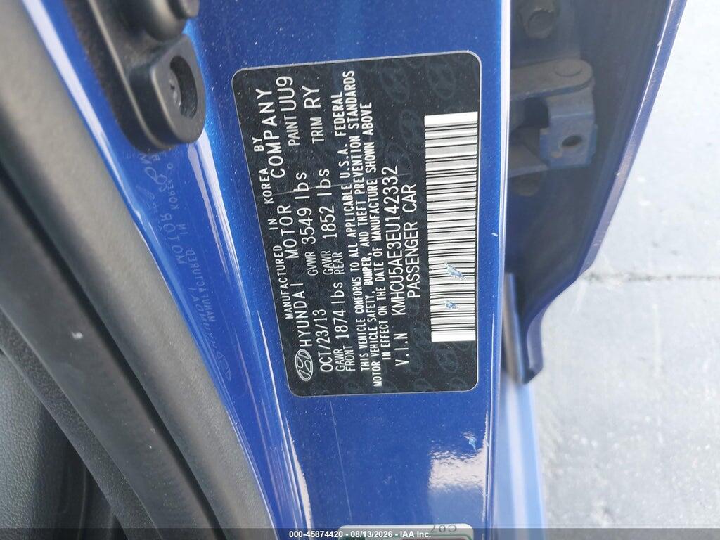 KMHCU5AE3EU142332 2014 HYUNDAI ACCENT photo no. 9