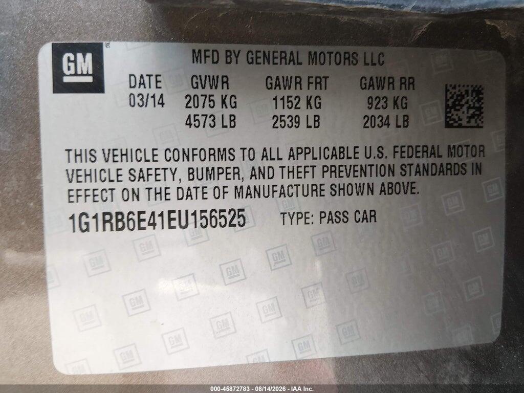1G1RB6E41EU156525 2014 CHEVROLET VOLT photo no. 9