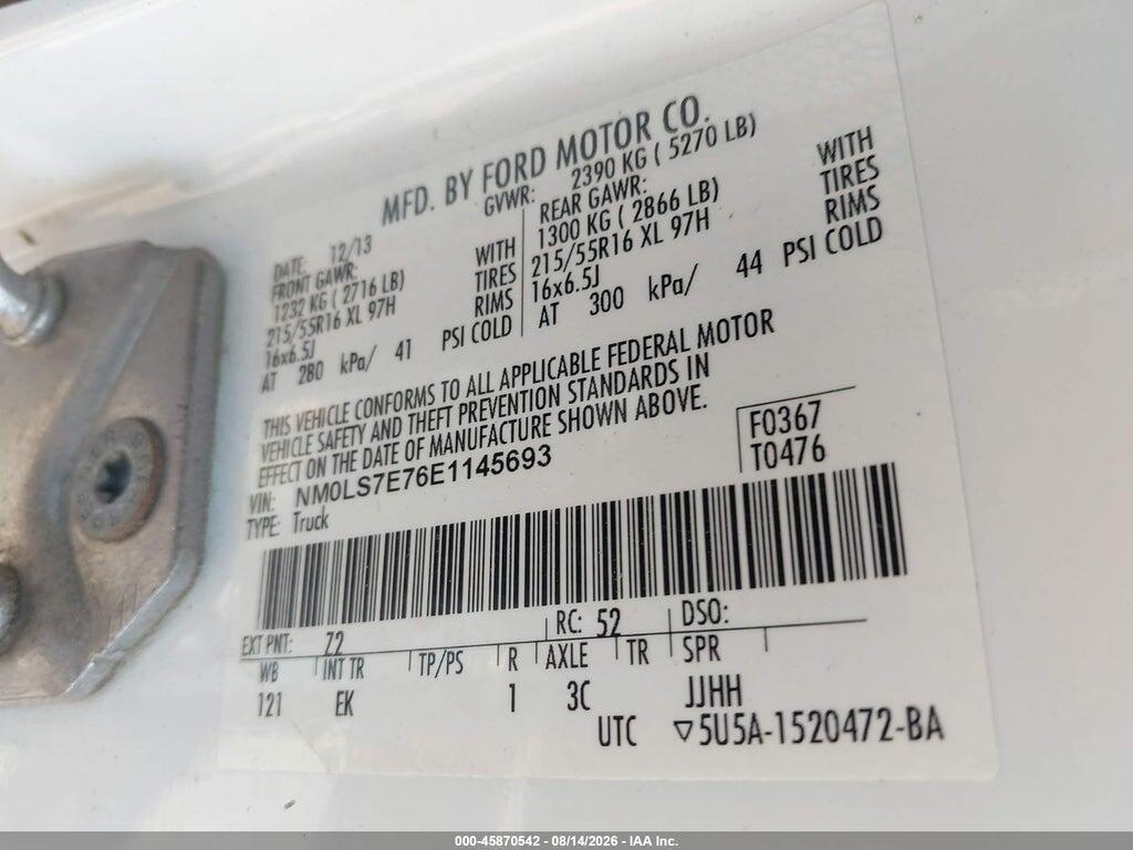 NM0LS7E76E1145693 2014 FORD TRANSIT CONNECT photo no. 9