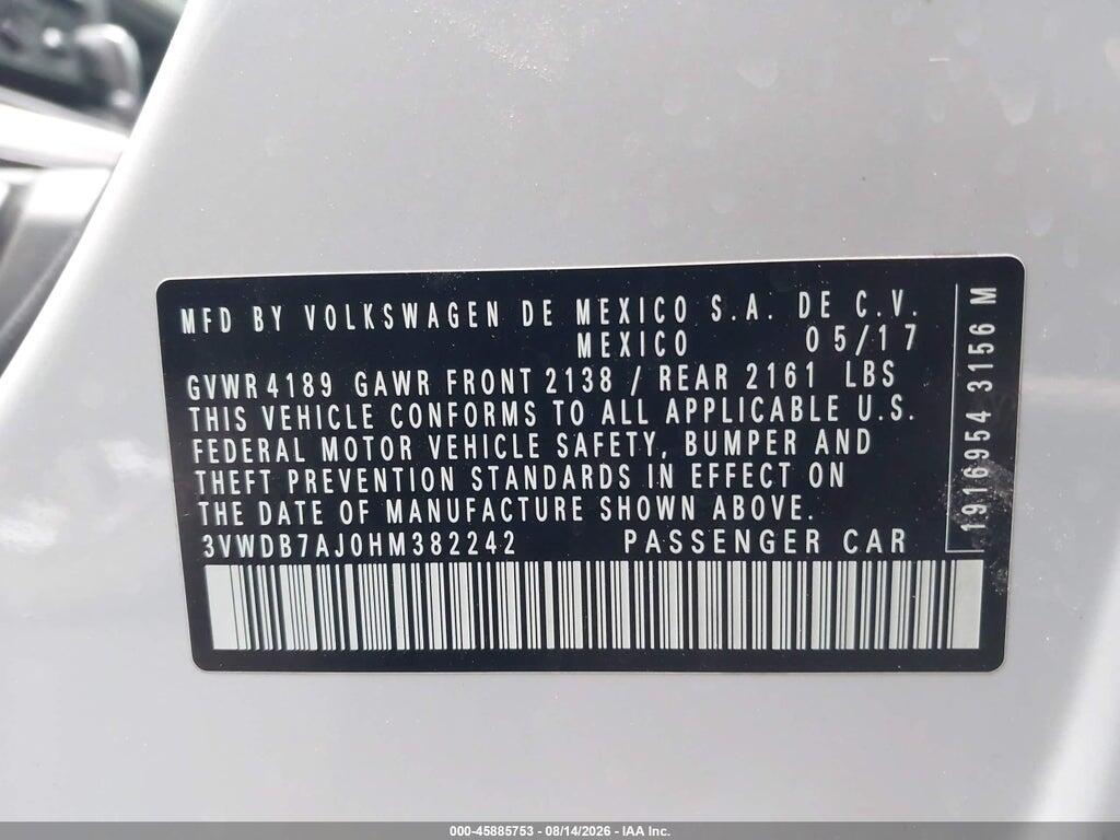 3VWDB7AJ0HM382242 2017 VOLKSWAGEN JETTA photo no. 9