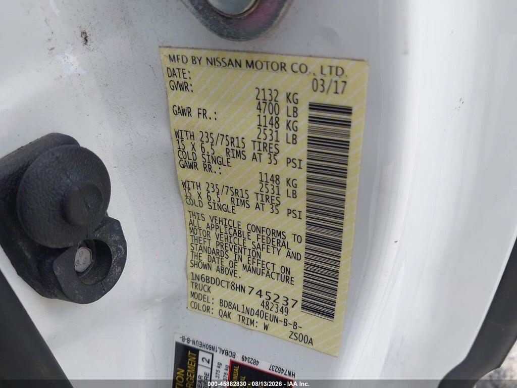 1N6BD0CT8HN745237 2017 NISSAN FRONTIER photo no. 9