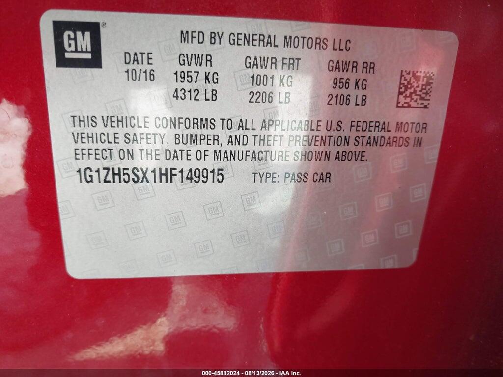 1G1ZH5SX1HF149915 2017 CHEVROLET MALIBU photo no. 9