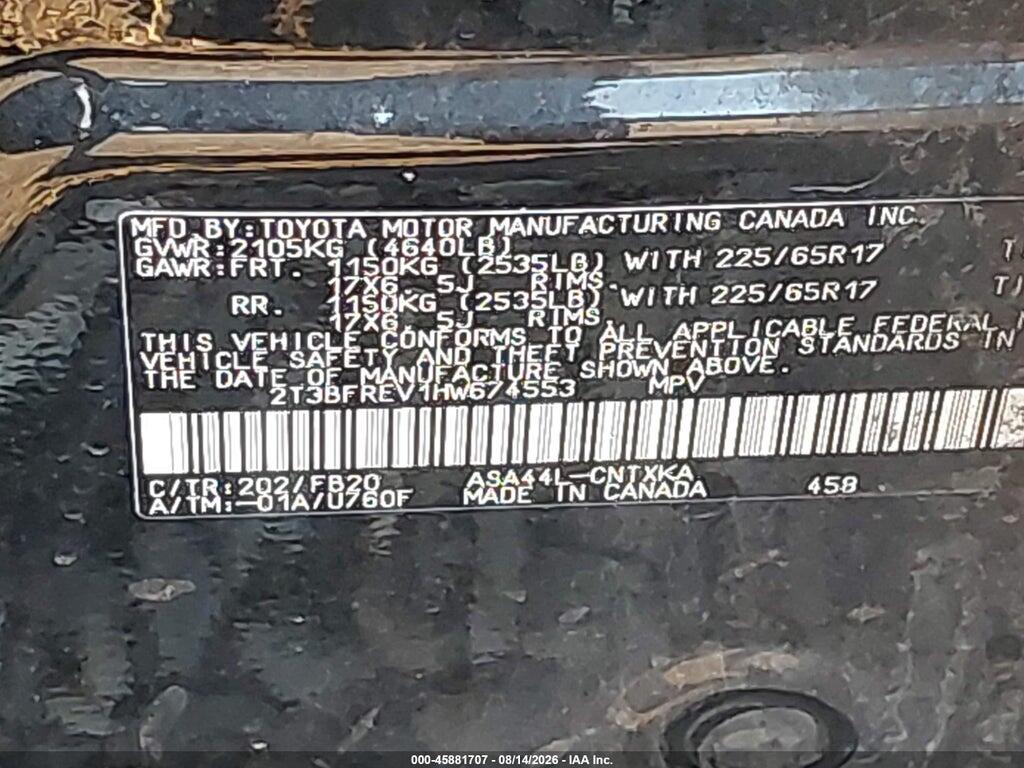 2T3BFREV1HW674553 2017 TOYOTA RAV4 photo no. 9