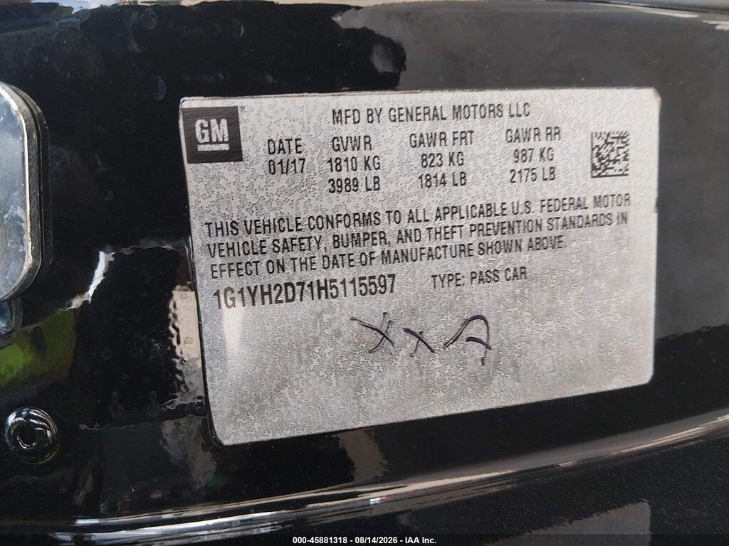 1G1YH2D71H5115597 2017 CHEVROLET CORVETTE photo no. 9
