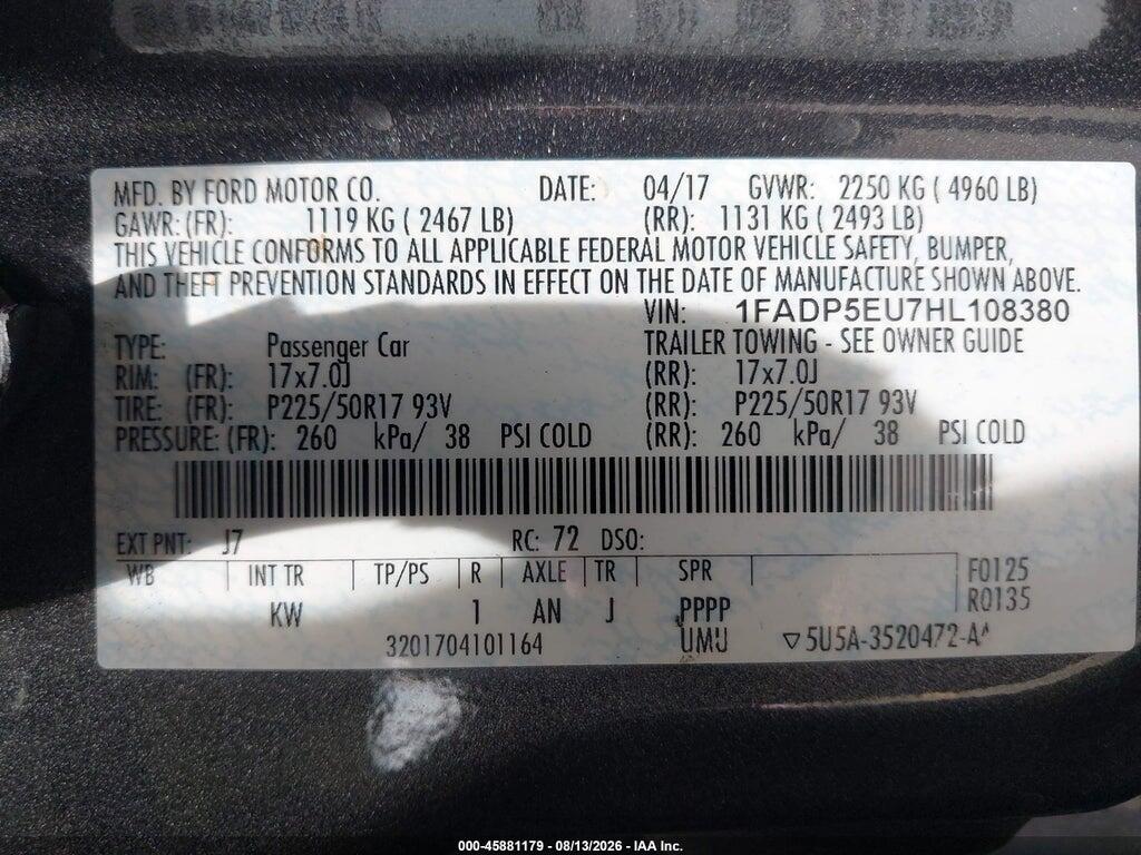 1FADP5EU7HL108380 2017 FORD C-MAX ENERGI photo no. 9